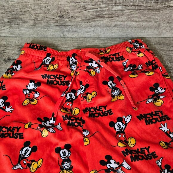 Mickey Mouse Red Super Soft Lounge Pants Size M Elastic Waist Drawstring POCKETS - Picture 3 of 13